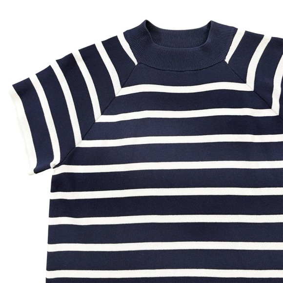 ryegrass Tops - Ryegrass Striped Mock Neck Top